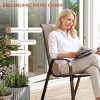 7pcs Outdoor Table And Chairs for 6, Outdoor Dining Set W/Rectangle Glass Table And 6 Patio Textilene Stackable Chairs, Patio Furniture Set W/Umbrella Hole, Umbrella Not Included
