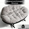 [Outdoor Rocking Chair] Double Outdoor Rocking Papasan Chair, 2-Person Oversized Loveseat Rocker with Thickened Soft Cushion And Rattan Wicker Frame for Patio, Garden, Balcony Relaxation