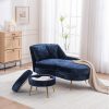 product-fancy-8ce0a048-2443-4604-8716-ec8a5415ed71 58'' Indoor Chenille Chair with Left Armrest And Lumbar Pillow Upholstered Furniture Lounge Chair, Lounge Sofa for Living Room Bedroom Office with Footstool.