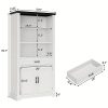 product-fancy-8d0e6d29-64b3-4098-a046-766cb3ef0222 Farmhouse Bookcases with Doors And Drawer, 6 Shelf Display Storage Shelves 70 in Tall Bookshelf for Home Office