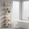 product-fancy-8d4a2ba4-534b-4931-bd61-c9e0b0ddf3e2 6 Tier Industrial Wall Mounted Shelves, White Faux Marble Floating Shelves, Open Storage Display Plant Rack for Living Room Kitchen Bedroom Office
