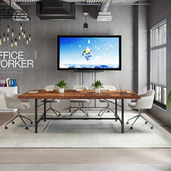 product-fancy-8d60a1f4-a8e3-4200-b9b8-d0fca6f79a20 6FT Conference Table, 70.8" W X 35.4" D Rustic Rectangle Meeting Table, Modern Seminar Desk For Office Meeting, Conference Room