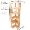 product-fancy-8d6dd4f3-f0b9-4c42-ac82-4c63e49a1721 Full Solid Wood Corner Bookshelf, No Paint No Formaldehyde, Space-Saving Storage Shelf, 3/4/5 Tier Rustic Corner Bookcase, Stable Standing Bookcase for Bedroom Living Room Home Decor, Easy Assembly