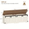 product-fancy-8d8f5f9c-b5c9-4da8-857b-2fe741da99be 59" Storage Bench with Two Safety Hinges, Oversized Farmhouse Wooden Storage Box, Flip-Top Storage Ottoman, Entryway Bench for Bedroom and Living Room, White and Brown/White/Black