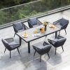 7/11pcs Outdoor Dining Set Made of Aluminum Alloy & Stainless Steel with PE Wicker - Waterproof Rattan Chairs Featuring Removable Cushions (Gray) Suitable for Garden, Poolside & Backyard