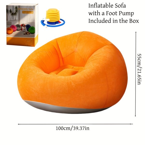 product-fancy-8dfc7051-cf0c-475a-9b70-1ab23ffae728 A Comfortable Inflatable Bean Bag Sofa in Various Colors, This Portable PVC Lounge Chair Features a Velvety Surface, Suitable for Living Rooms, Bedrooms, Balconies, Reading Rooms, And Various Outdoor Activities Like Camping, Picnics