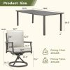 9pcs Outdoor Dining Arrangement - Patio Set for 8 People. Comes with 1 Rectangular Table And 8 Swivel Chairs with Cushions, Suitable for Lawn And Garden