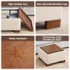 product-fancy-8e3983cb-c6ae-4f08-b9fd-0ce6bc37a379 24" Square Ottoman Coffee Table With Storage, Fabric Ottomans With Tray And Solid Wood Legs For Living Room, Bedroom And Apartments, Small Modern Ottoman Tea Table With Lift-Off Lid