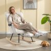 product-fancy-8e79bfeb-3fcc-43b5-822d-3e22eeafdb6e Nursery Teddy Upholstered Glider Rocker with Adjustable Footrest, High Backrest Padded Recliner Reading Chair for Bedroom