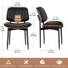 product-fancy-8e87101f-8aa9-4abc-ac9f-1d13d30caf21 Padded Seat & Backrest - Modern Faux Leather Dining Chairs - Set Of 2 - Metal Legs with Adjustable Feet - for Kitchen, Dining Room, Office