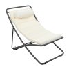 [Outdoor Folding Chair] TREXM 2pcs Outdoor Folding Chair, Rattan-Wrapped Patio Chair with Adjustable Backrest, Thick Cushion, and Detachable Headrest, for the Poolside, Beach, Backyard, Decck, and Camping