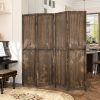 product-fancy-8f94d1d6-05ee-4971-9a77-cf003eeaff05 4/6 Panels Room Divider Screen - 360° Adjustable Folding Panels, 91" Handcrafted Decorative Wooden Room Divider Screen, Freestanding Divider for Room Separation, Bedroom, Living Room & Patio, White/Brown