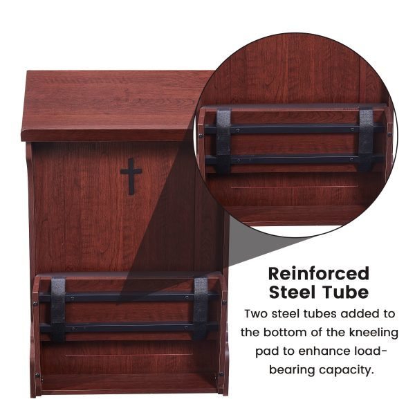 product-fancy-8fd09f3f-81d6-4d10-9331-b7b4a0d35305 Traditional Wooden Kneeling Prayer Stool with Padded Bench And Bible Stand-36-Inch Church-Style Prayer Station, Suitable for Homes, Small Chapels, And Religious Worship. Prayer Stool Kneeling Pad, for Home Wooden Kneeling Pad, Church Kneeling Stool