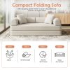 78-inch Modern Corduroy Sofa Bed with High-Density Foam - Convertible Sleeper Suitable for Guest Room, Home Office, Dorm, Space-Saving Folding Bed, Assembly, Corduroy Upholstery for Small Apartments & Multifunctional Furniture