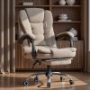 product-fancy-90385e44-67a6-4118-888e-780db95b2212 This Ergonomic Office Chair Features A Footrest And Lumbar Support, A Reclining And Adjustable Backrest, Is Suitable for High-intensity Use, And Can Rotate 360°. It Is An Ideal Choice for Home Or Office Use. Available In Linen (black/grey/beige).
