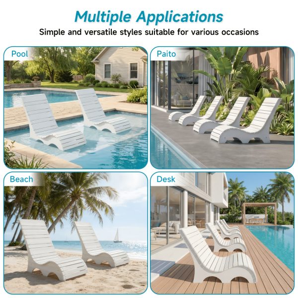 product-fancy-906cadad-418a-435f-ae26-2413cc33317f HDPS Pool Lounge Chairs Outdoor Set Of 2, All Weather Chaise Chairs Up to 7 Inches Of Water, Lounge Chair Outdoor, Fade-Resistant Pool Lounger for Deck, Beach, Yard
