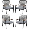 [Rattan Dining Chair Set] Outdoor Rattan Dining Chair Set of 2/4, Wide Outdoor Rattan Chair with 21-Inch Seat Width, Ergonomically Curved Backrest, Removable Cushion, Suitable for Patios, Lawns, Gardens, Backyards, Poolside, Balconies, and Other Spaces, Rattan Patio Chair