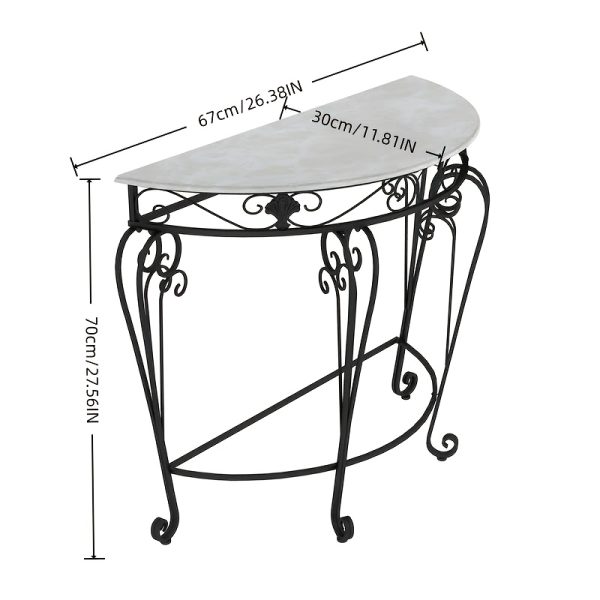 product-fancy-90fb3f72-e846-487c-8d9a-288951673774 Entrance Table European Style Entrance Nordic Console Table Living Room Corridor Against The Wall Console Cabinet Modern Minimalist Wrought Iron Semicircular Table