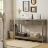 product-fancy-90fefce9-e93b-4ad4-9cc6-1aea7e9e568c 51 IN Fluted Console Table with 3 Drawers, Modern Entryway Table with Metal Handles, Sturdy Solid Wood Design, Hallway Table with Storage, for Living Room And Hallway