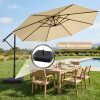 product-fancy-91030f42-511a-458e-9d80-5293863a2540 10-Foot Patio Offset Umbrella with a Base, Cantilever Design, Featuring a Crank And Cross Bases, Suitable for Outdoor Use, Heavy-Duty Construction, Includes Push Button Tilt, Perfect for Christmas And Halloween