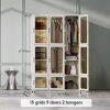 product-fancy-913f5568-4b0b-49d5-855e-9c979b2aaf05 Magnetic Transparent Door Portable Wardrobe, with A Sturdy, Foldable Frame And Easy Assembly. Features 2 Or 3 Hanging Rods for Clothing Storage, Suitable for Bedrooms, Living Rooms, Dormitories, And Apartments.