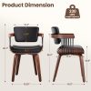 product-fancy-915391a2-81c1-4795-97ff-a3b21c6ab011 Two Ergonomic Wooden Dining Chairs, Curved Bentwood Backrest And Seat, High-Density Foam Cushion, Modern Semi-Armrest Kitchen Chair