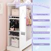 product-fancy-9172b0bc-0794-41ff-9b44-922120e7f7dd Kids Armoire with Jewelry Cabinet, Kids Dress Up Storage wth Shelves, Girls Wardrode Costume Organizer with Mirror, Children Closet with Armoire for Bedroom, Kids Room, Girls, Kids Room Furniture, Bedroom Storage, Stylish Kids Wardrobe, Playful Design, Hardwood Construction, Quality Wood Finish, Shelved Wardrobe, Parents Organizing, Childrens Clothing