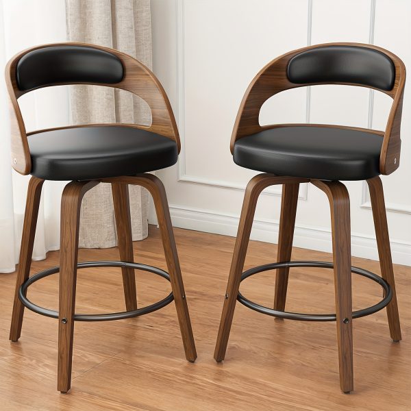 product-fancy-91ccaf15-2b69-45a7-9600-6d3a31bb4f57 3/4pcs Bar Stool Set: Luxurious Faux Leather, Swivel And Armless Kitchen Counter Stools with Thickened Cushion And Back Support, Designed for Kitchen Islands And Bar Counters