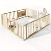 product-fancy-925719a3-82ea-4ec9-80fa-7be892e32cde SLSY Foldable Wooden Baby Playpen Activity Center, Adjustable Size & Shape Portable Large Play Yard for Babies And Toddlers, Baby Fence Play Area Wood Gate 63"x63"x24"