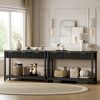 product-fancy-926cd434-e7f9-48d7-a4e0-507118403c85 51 IN Fluted Console Table with 3 Drawers, Modern Entryway Table with Metal Handles, Sturdy Solid Wood Design, Hallway Table with Storage, for Living Room And Hallway