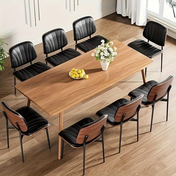 product-fancy-927e744c-1996-4e29-9b53-f0cf91dfc4ca Padded Seat & Backrest - Modern Faux Leather Dining Chairs - Set Of 2 - Metal Legs with Adjustable Feet - for Kitchen, Dining Room, Office