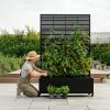 product-fancy-92a252fa-6793-487f-abb1-41e905f8f80e Privacy Fence with Planting Boxes Encrypted Metal Mesh Privacy Screen Black/Wood Grain Weather-Resistant Outdoor Fence Panels Ideal for Backyard Patios, Gardens, And Balconies Safety Barrier Protective Cover Create Outdoor Living Spaces And Decor