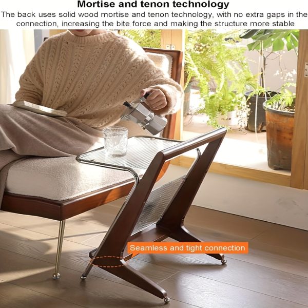 product-fancy-92c6a2a0-1ed4-41d3-9e9d-00c04d858ae3 Black Z-Shaped End Table Featuring a Glass Top And Magazine Holder, Perfect As a Retro Accent Table Or a Small Coffee Table with Storage for Your Living Room Or Bedroom