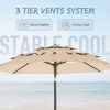 product-fancy-931321c3-a6ea-44ed-9912-14baeb8bdf60 10Ft 3 Tiers Market Umbrella Patio Umbrella Outdoor Table Umbrella With Ventilation, Outdoor Umbrella For Patio, Pool Umbrella, Polyester Canopy, Suitable For Patio, Pool, Garden, Backyard, Deck, Base Not Include, Father'S Day Gift