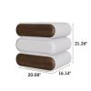 product-fancy-9329b8ec-c20c-49f8-84c6-a16ca4d82e7e Premium Mid-Century Wood Nightstand, 3-Tier End Table with Storage Drawers & Curved Profile Design, Elegant Bedside Table for Bedroom Or Living Room, White Brown, No Assembly Required High-Quality Craftsmanship, Christmas