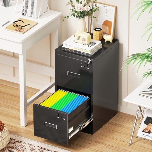 product-fancy-936d20f0-c8c4-48bf-b29e-f39db647b8d6 2 Drawer File Cabinet, Metal Office File Cabinet With Lock, Vertical Organizer Filed Cabinets For Letter, File Box And A4 Documents, For Home Office