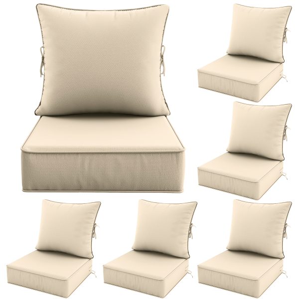 product-fancy-938e6779-b3af-4121-8327-a2193e92595b Outdoor Cushion Set of 1pc/2pcs/4pcs/6pcs - Thick 35D High-Density Foam Cushions Measuring 24*24*6.5 Inches, Featuring Quick Rebound, High Durability, And Easy Cleaning, Suitable for Outdoor Furniture Like Sofas And Patio Chairs