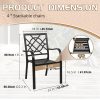 5/7pcs Outdoor Dining Set, Including 4/6 New Dining Chairs And 1 Round Table (53"/41") - Heavy Iron Frame, Adjustable Umbrella Holes (1.57"-1.97")