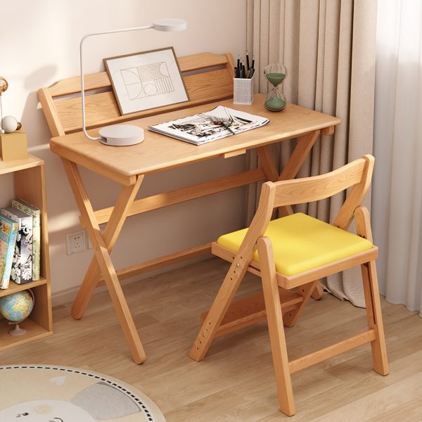 product-fancy-93c4eb3c-dd24-4e1d-9b06-dfb8bec84e40 Foldable Solid Wood Computer Desk Suitable for Home, Small Space Desk with Bedside Writing Table, Foldable Study Desk for Dorm, Apartment, Bedside Writing Table, Wood, Compact Foldable Furniture for & Students