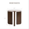 product-fancy-93d1d01a-d657-4db3-82cd-d0c8d279026c Brown Marble Look Side Table, Faux Marble MDF End Table for Living Room, Bedroom - Modern Accent Table with Lower Shelf for Couch, Sofa, Small Apartment