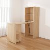 product-fancy-93e7fd6a-0220-4551-8ed9-fedc09dec404 Foldable Stretchable Adjustable Height Desk with Mobile Wheels & Storage Shelves - Space-Saving Heavy-Duty PVC Frame, Walnut for Office, Small Apartments, Dorm Rooms - Easy Assembly Freestanding Writing Table