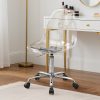product-fancy-93fdebb4-e699-4b68-8fb2-8df6fbecd2f8 Transparent Acrylic Office Chair, Contemporary Acrylic Chairs for Home Use with Wheels, Armless Swivel Vanity Rolling Chair Suitable for Office And Home