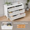 product-fancy-940bf4f3-4a08-40cc-9e21-ebd883a81680 Bonnlo Wood Dresser Chest Of Drawers, Clothes Storage Dressers with Curved Legs And 6 Drawer for Bedroom