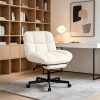 product-fancy-944a92fe-86b3-4a68-b4b1-4adaeabfdcd7 Vanity Chair with Footrest, Teddy Fleece Vanity Chair, Height Adjustable Swivel Desk Chair, 90°-120° Recline, with Wheels, for Bedroom, Home Office, Makeup