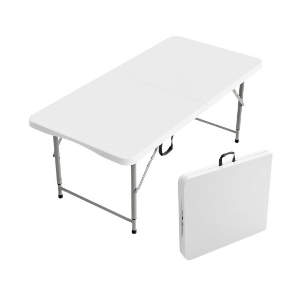 product-fancy-948d4f33-f531-4eaa-b6eb-13dc4e0a54e1 6FT Folding Table, 6 Foot Folding Table Heavy Duty, Portable Plastic Folding Table with Handle, Fold in Half Table for Indoor Outdoor Use, Fold Up Table for Camping Dining Party Picnic Events
