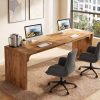 product-fancy-94b3839b-fd89-4bc3-a241-fc48016a63d5 Wooden Extra Long Desk Double Desk Workstation, 78.7 Inches Long Computer Desk, 2 Person Desk for Home Office, Large Writing Desk for 2 People, Ladder Racks, Storage And Organization