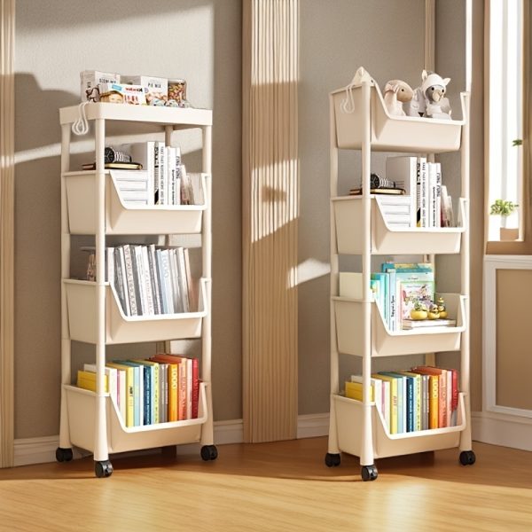 product-fancy-94b8488b-3988-449b-a767-e2c3984032b8 Multi-Functional Bookshelf, Floor Standing Storage Rack, Movable Snack & Sundries Cart, Multi-Layer Organizer Shelf for Living Room And Kitchen