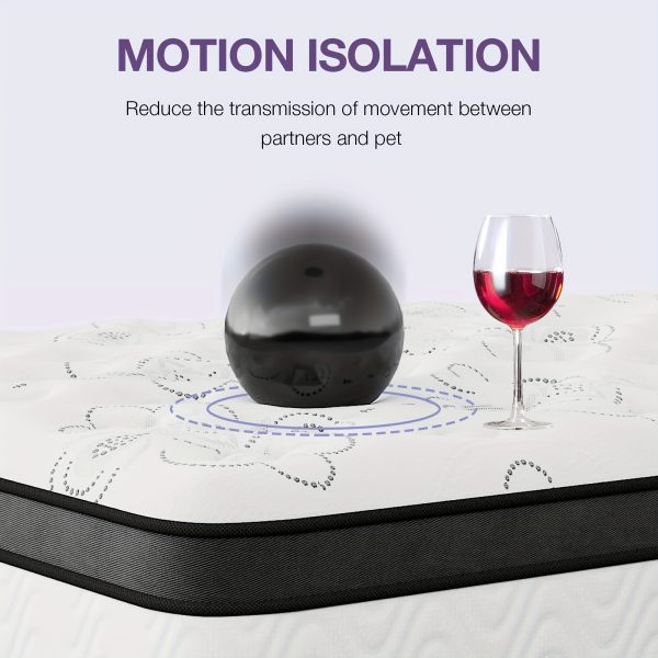[Hybrid Mattress] 12 Inch Mattress, Memory Foam And Pocketed Coils Hybrid Mattress With Pressure Relief, Motion Isolation, Edge Support, Plush Feel, Mattresses In A Box