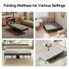 Folding Bed with Mattress, Twin Foldable Guest Bed for Adults, Roll Away Bed, Portable Bed with Memory Foam Mattress & Sturdy Metal Frame for Bedroom, Office, Apartments, Space-Saving Design for Easy Storage, 77" X 38"