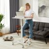 product-fancy-95007b50-10ef-47e4-b62c-d9854b20e87d Small Mobile Stading Desk - Sit Stand Desk, Portable Rolling Laptop Desk With Lockable Wheels, Overbed Table With Wheels Adjustable Height, Computer Workstations